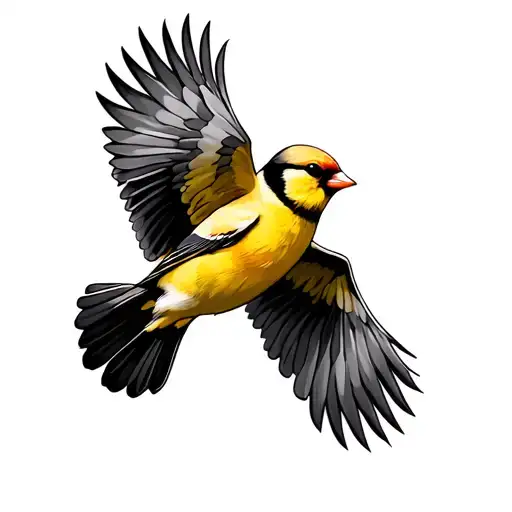 American Goldfinch Flying