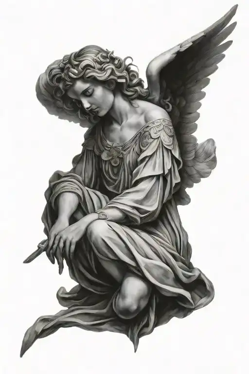 Realistic Angel With Architecture