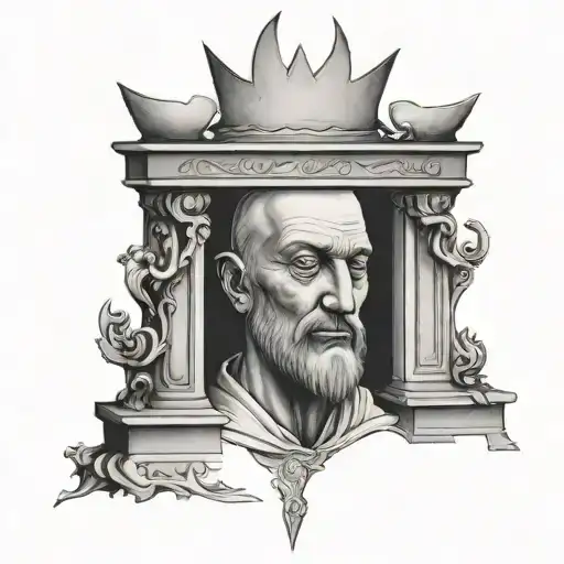 Guillotine With King Head
