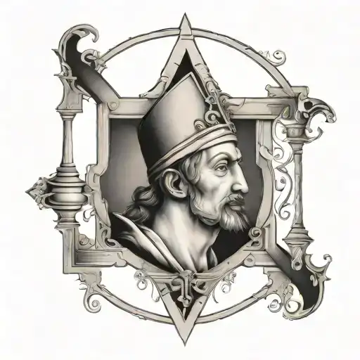 French Guillotine With King Head