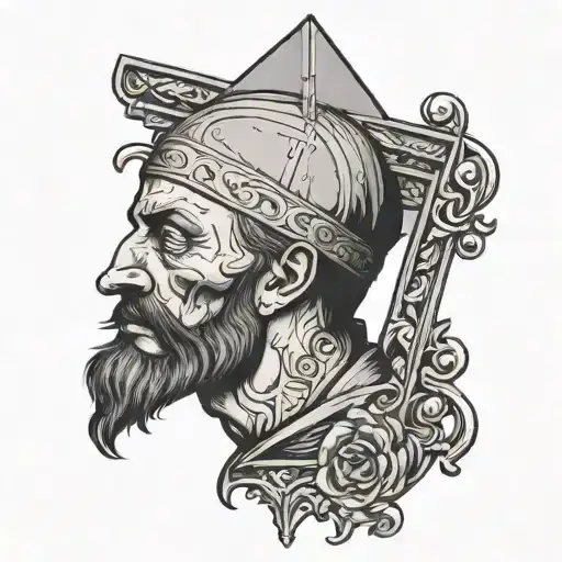 French Guillotine With Dead King Head