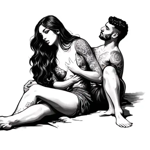 Girl Sitting In A Man Face