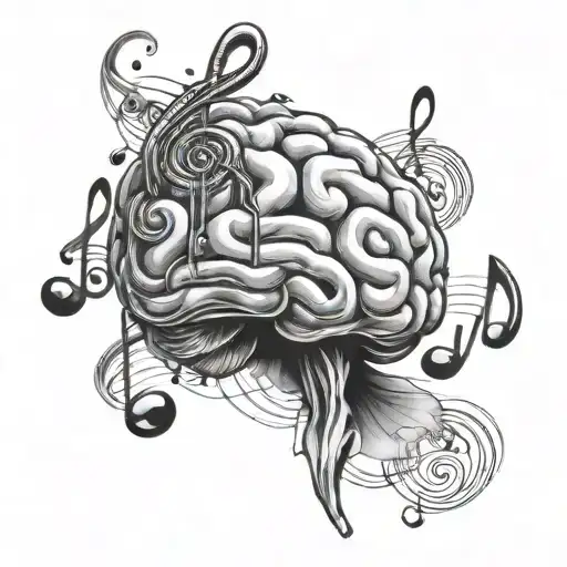Brain With Music Notes