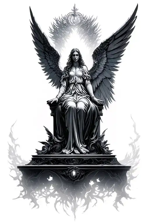 Seraphim And Throne Surrounded