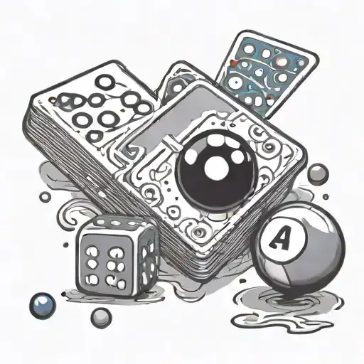 Card That Have Rest In Peace Ama With Dominos And A 8 Ball From Pool