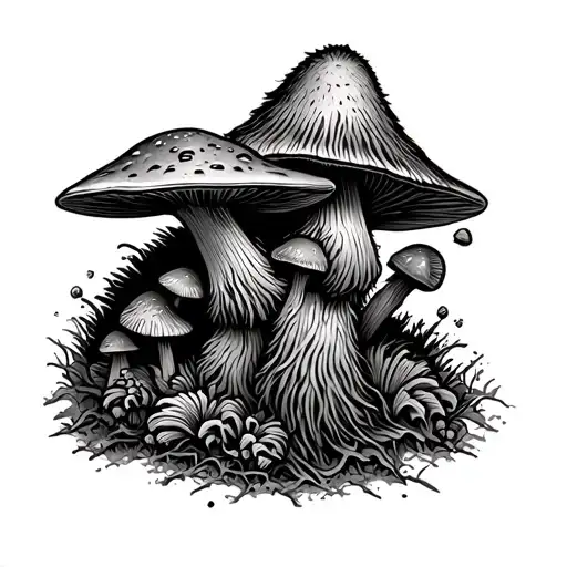 Bigfoot Peaking Around A Morel Mushroom