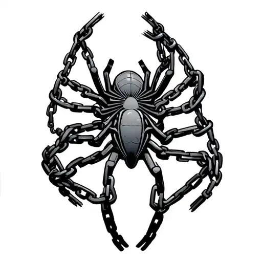 Spder With Number 0 On The Body With Chains Wrapped