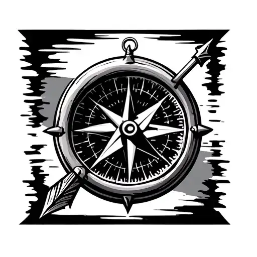 Traveller Compass With An Arrow