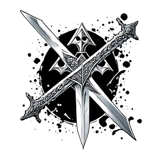 Tri Force With Master Sword Going Throu It