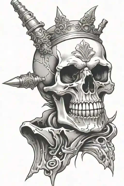 Skull With A Bullet In The Teeth