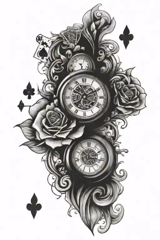 Deck Of Cards In A Clock Face