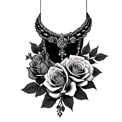Big Necklase With Roses