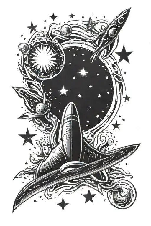 Space And Stars Shining