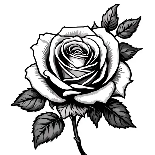Rose Old School Style Tattoo Simple Design