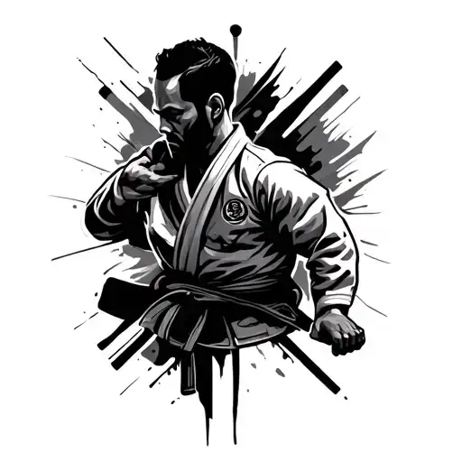 Bjj Black Belt Abstract Design