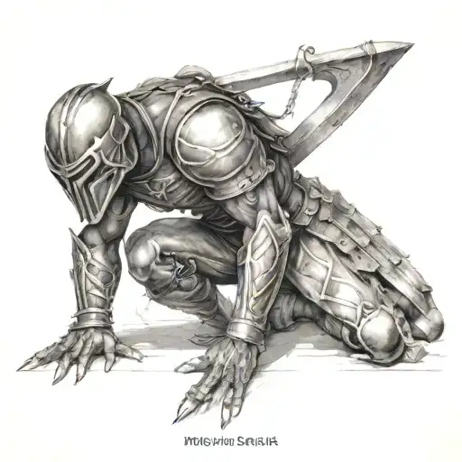 Warrior Kneeling At Bible