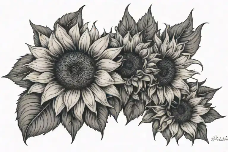 Sunflowers With Blossom Written Through Them