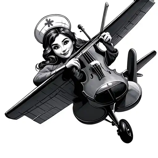 White Snow Disney Plane Flying In The Sky Play Violon She Is A Nurse