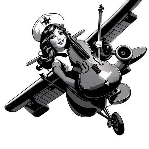 White Snow Disney Plane Flying In The Sky Play Violon She Is A Nurse