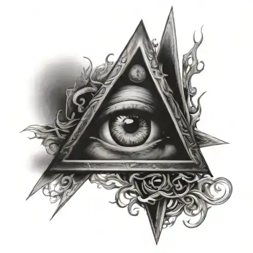 Illuminati Tatoo With Eye Inside 2005 Written