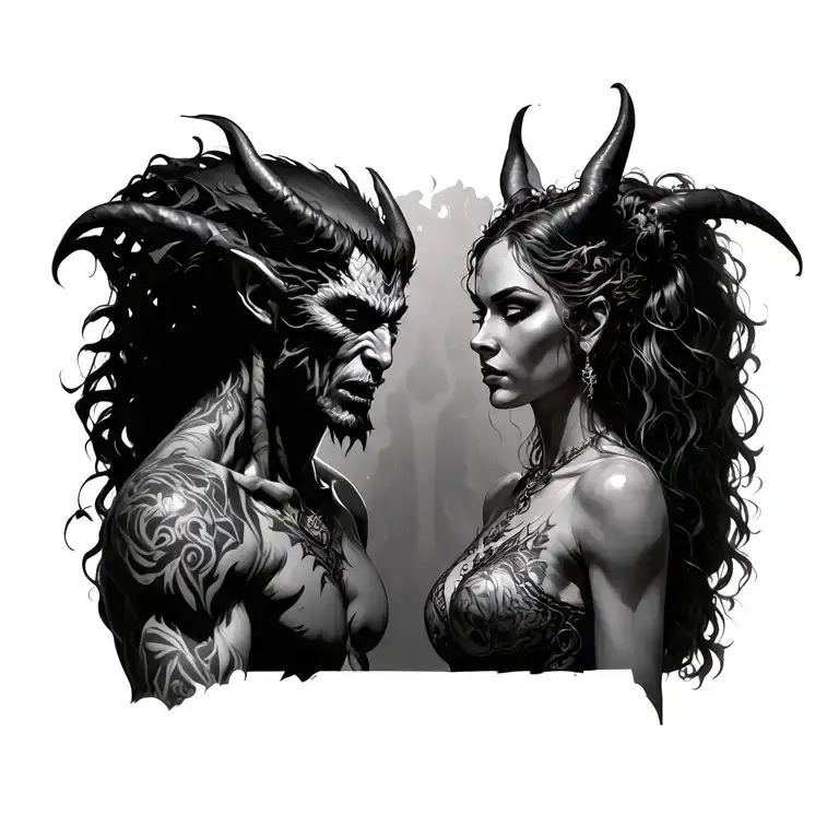 Demon Man With A Demon Woman