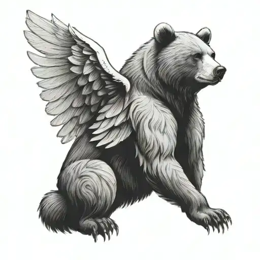 Bear With Wings Sitting