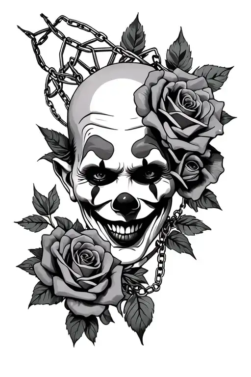 Cross Chain And Clown And Roses
