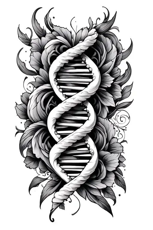 Half Mandella With Double Dna Helix