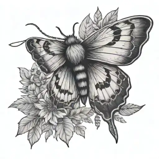 A Moth With Plants Around It