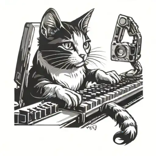 Black And White Cat On Gaming Keyboard