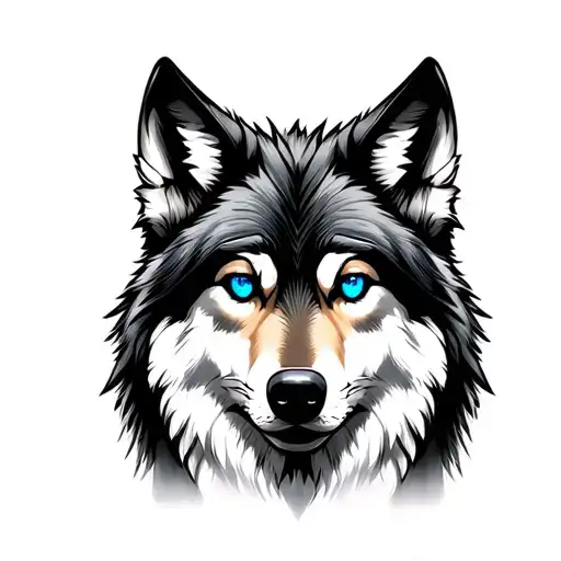 Wolf With Blue Eyes