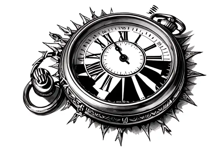 Compas Pocket Watch Black