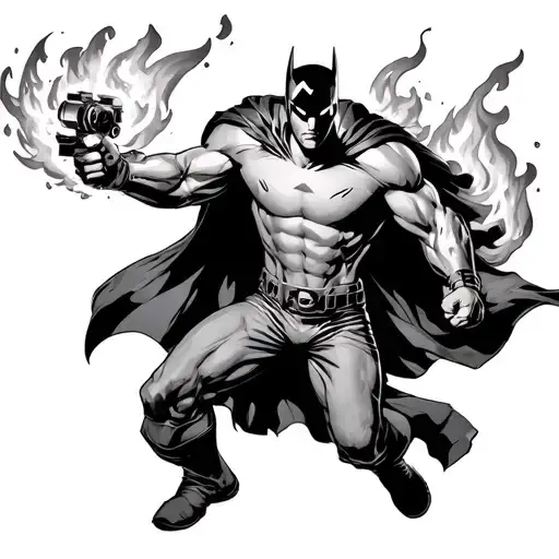 Superheroe Pulling A Fire Power