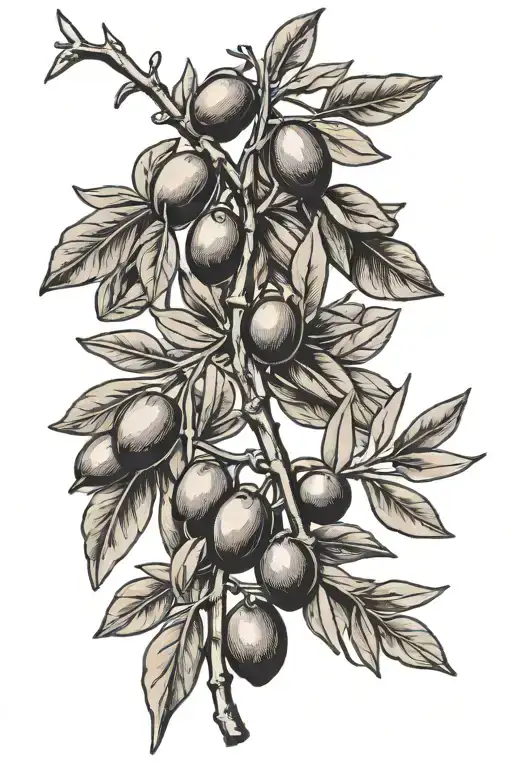 Olive Branch Line Drawing