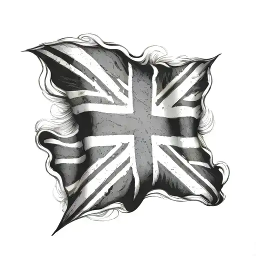 Black And White British Flag Waving