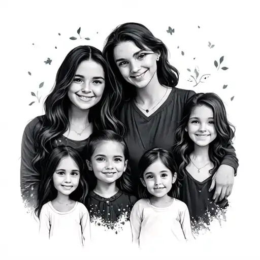Family In Drawing