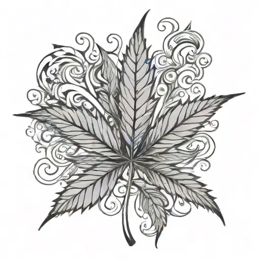 A Marijuana Leaf Transforming Into Smoke