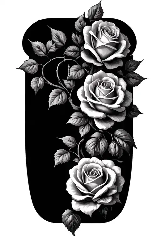 Stone Roman Numerals Roses Vines Growing