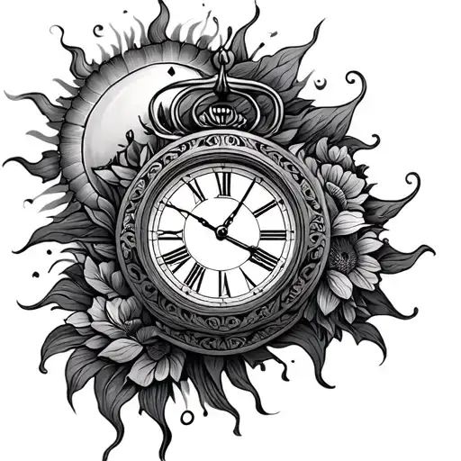 Lakeja And Sun And Clock