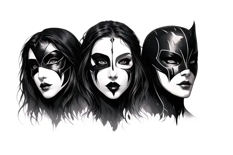 3 Faces Two Masked One Revealed Simple