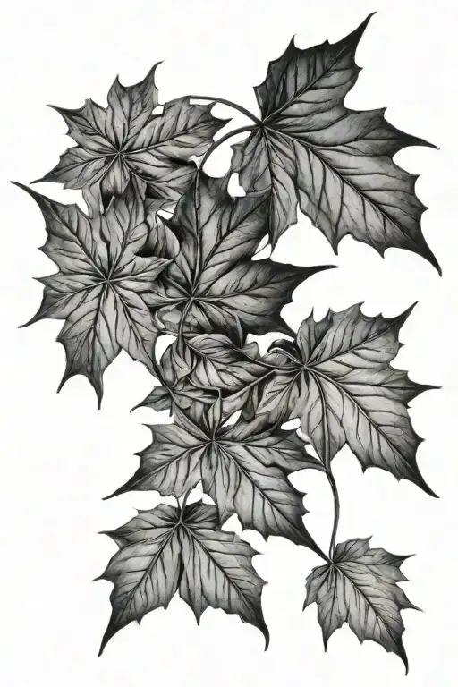 Maple Leaves In The Wind