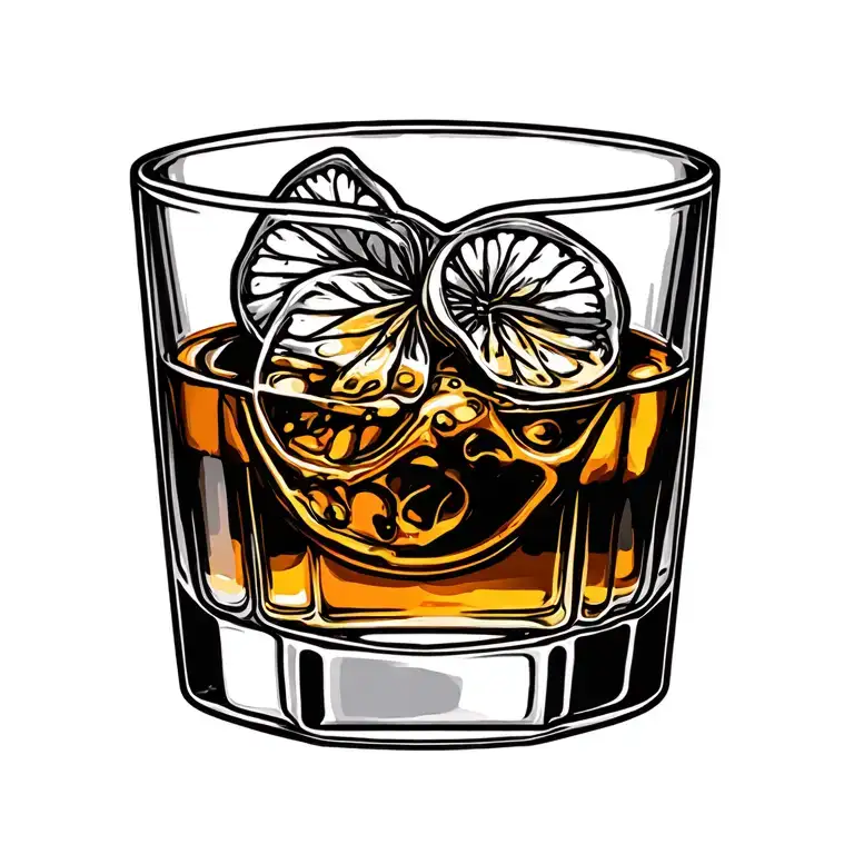 Simple Small Whisky Glass Filled