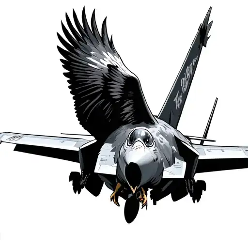 I Want An Eagle That Swooping Down Locking It's Talons Onto A F-16 Fighter Jet With The