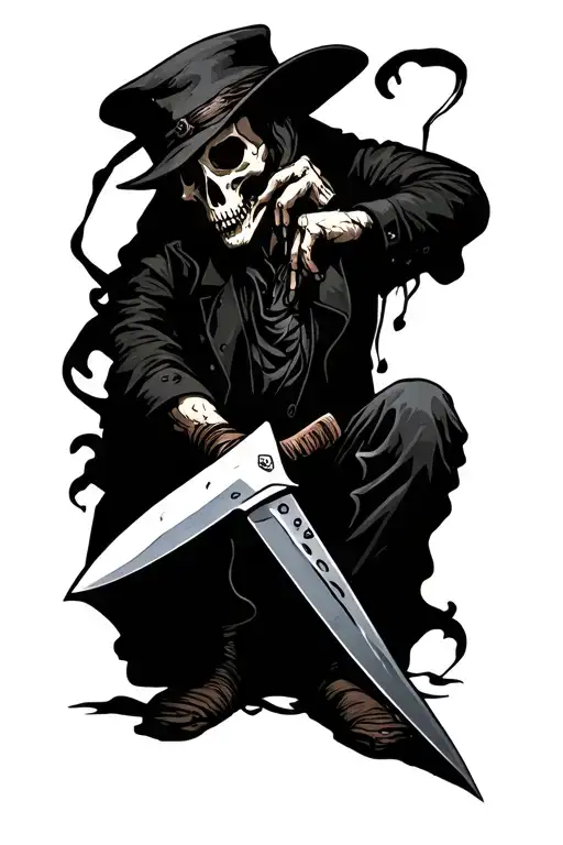A Dead Man With A Knife