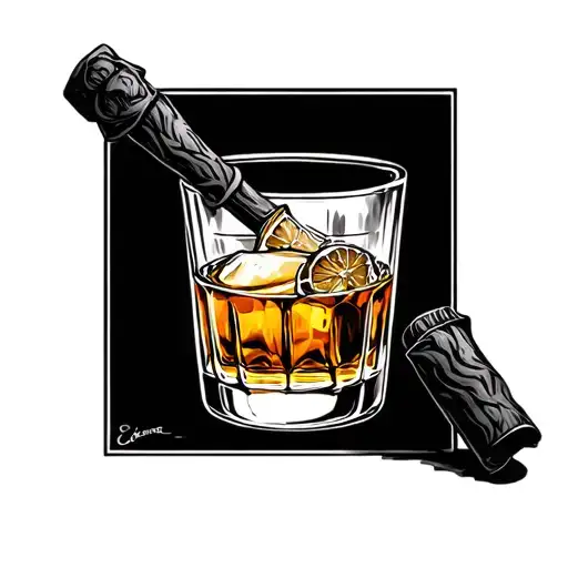 Fags And Whisky Glass