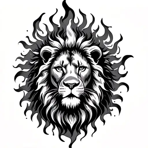 Lion And Sun And Fire Inside