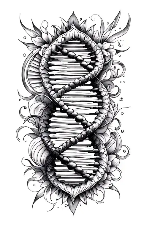 Half Mandala Tattoo Featuring Double Helix Dna Intertwined