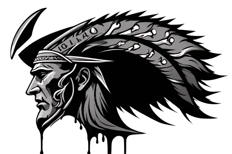 Trojan Head Profile Plus Blood Dripping