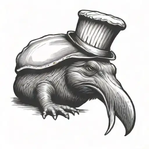 Platypus Wearing Chefs Hat Sitting