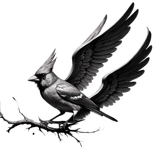 Cardinal With Angel Wings